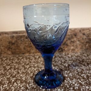 Elegant Blue Goblet Libbey Garden Vine Set Of 2 Colbalt Blue